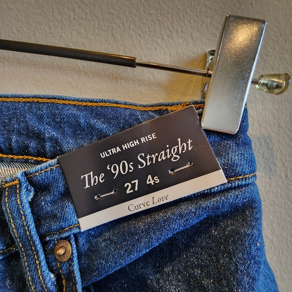 Abercrombie The 90's Straight denim SZ 27 4S Medium dark wash ultra high rise - Picture 6 of 8
